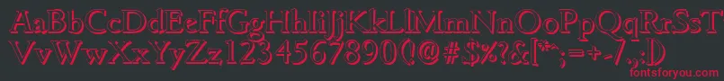 GouditashadowRegular Font – Red Fonts on Black Background