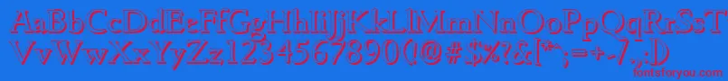 GouditashadowRegular Font – Red Fonts on Blue Background