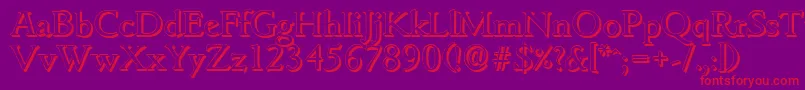 GouditashadowRegular Font – Red Fonts on Purple Background