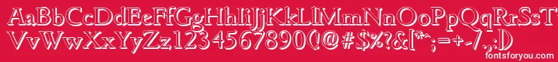 GouditashadowRegular Font – White Fonts on Red Background