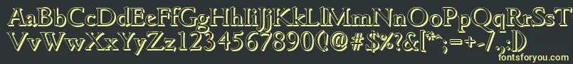 GouditashadowRegular Font – Yellow Fonts on Black Background