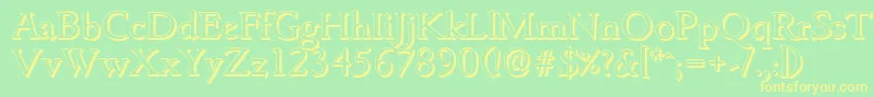 GouditashadowRegular Font – Yellow Fonts on Green Background