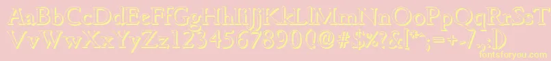 GouditashadowRegular-Schriftart – Gelbe Schriften auf rosa Hintergrund