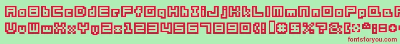 Shakagraphics05 Font – Red Fonts on Green Background