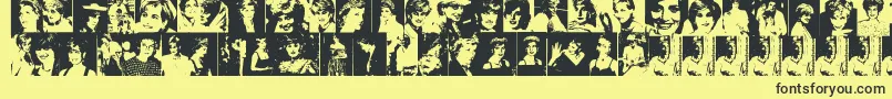 Fonte DianaThePrincess – fontes pretas em um fundo amarelo