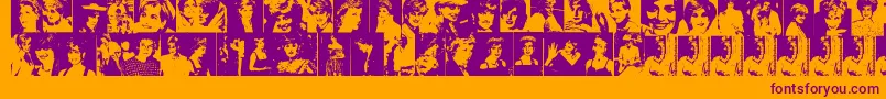 DianaThePrincess-Schriftart – Violette Schriften auf orangefarbenem Hintergrund