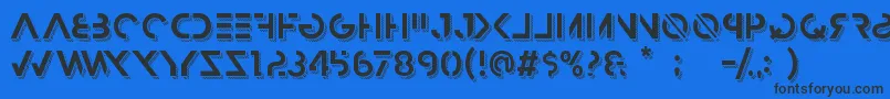 HbmRazedTrendPersonalUseOnly-Schriftart – Schwarze Schriften auf blauem Hintergrund
