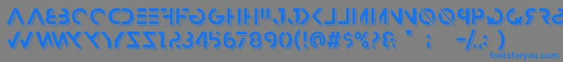 フォントHbmRazedTrendPersonalUseOnly – 灰色の背景に青い文字