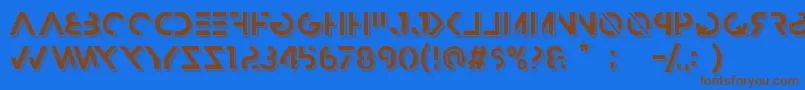 Fonte HbmRazedTrendPersonalUseOnly – fontes marrons em um fundo azul