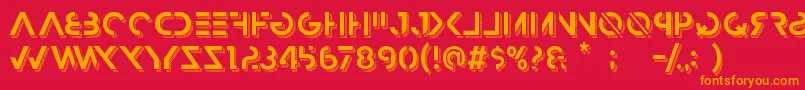 フォントHbmRazedTrendPersonalUseOnly – 赤い背景にオレンジの文字