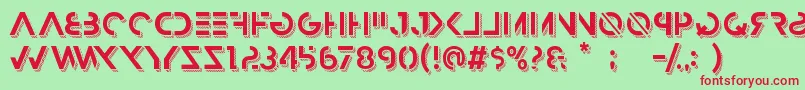 HbmRazedTrendPersonalUseOnly-Schriftart – Rote Schriften auf grünem Hintergrund