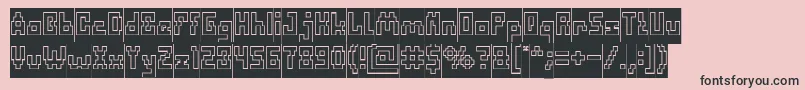 DefragmentedHollowInverse Font – Black Fonts on Pink Background