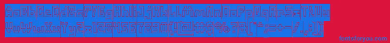 Шрифт DefragmentedHollowInverse – синие шрифты на красном фоне