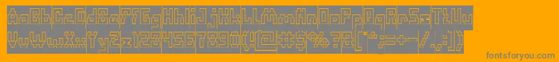 DefragmentedHollowInverse Font – Gray Fonts on Orange Background