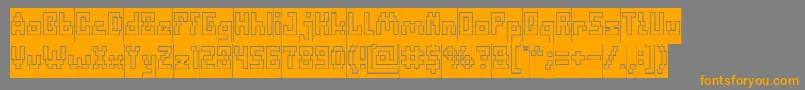 Fonte DefragmentedHollowInverse – fontes laranjas em um fundo cinza