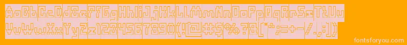 DefragmentedHollowInverse Font – Pink Fonts on Orange Background