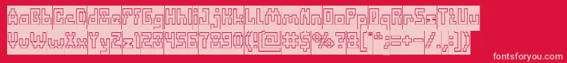 More about DefragmentedHollowInverse Font DefragmentedHollowInverse Font – Pink Fonts on Red Background