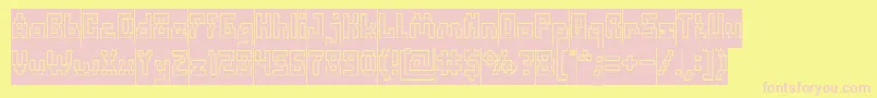 Шрифт DefragmentedHollowInverse – розовые шрифты на жёлтом фоне