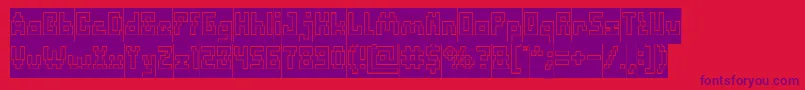 Шрифт DefragmentedHollowInverse – фиолетовые шрифты на красном фоне