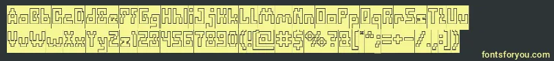 DefragmentedHollowInverse Font – Yellow Fonts on Black Background