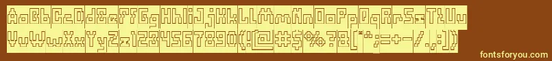 DefragmentedHollowInverse Font – Yellow Fonts on Brown Background