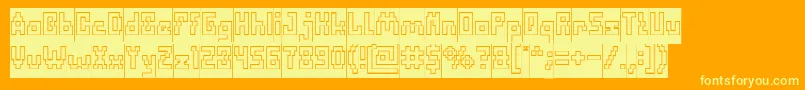 DefragmentedHollowInverse Font – Yellow Fonts on Orange Background