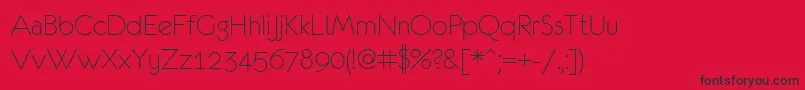 Fonte Eurof35 – fontes pretas em um fundo vermelho