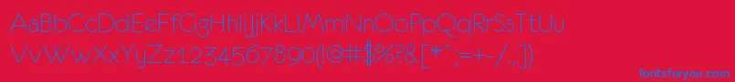 フォントEurof35 – 赤い背景に青い文字