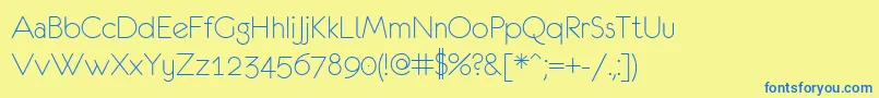 Eurof35-Schriftart – Blaue Schriften auf gelbem Hintergrund