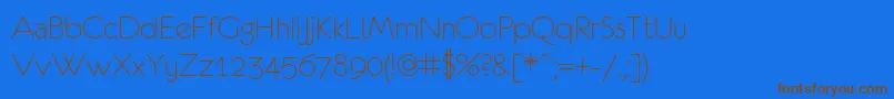 フォントEurof35 – 茶色の文字が青い背景にあります。