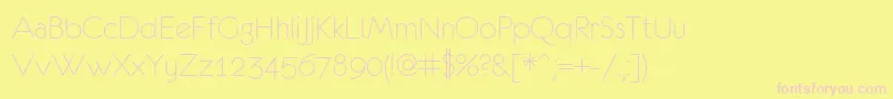 Fonte Eurof35 – fontes rosa em um fundo amarelo