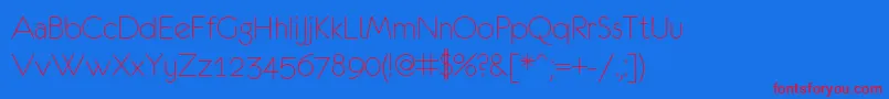 Fonte Eurof35 – fontes vermelhas em um fundo azul
