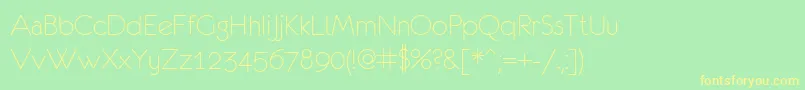 Eurof35 Font – Yellow Fonts on Green Background