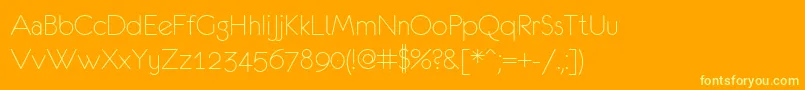 Eurof35-Schriftart – Gelbe Schriften auf orangefarbenem Hintergrund