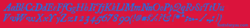 Essays1743Italic Font – Blue Fonts on Red Background