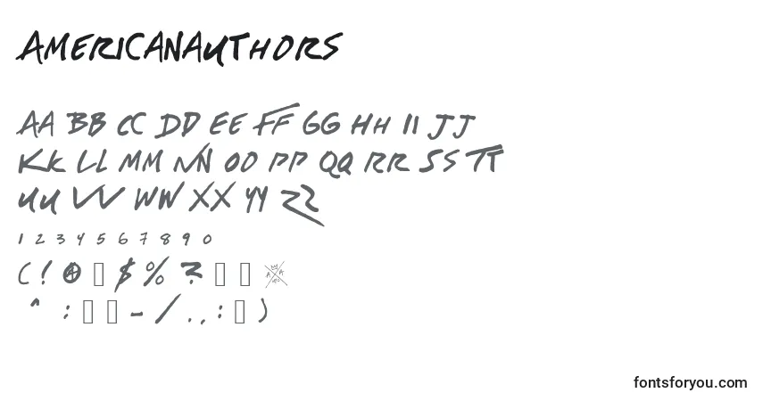Americanauthors Font – alphabet, numbers, special characters