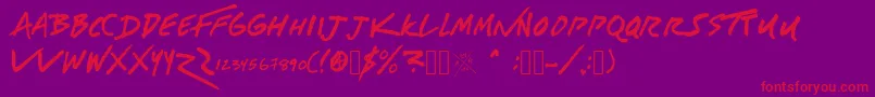 Americanauthors Font – Red Fonts on Purple Background