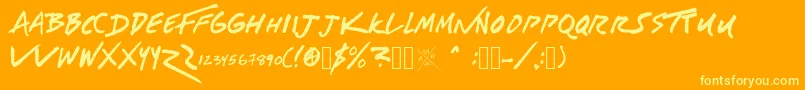Americanauthors Font – Yellow Fonts on Orange Background