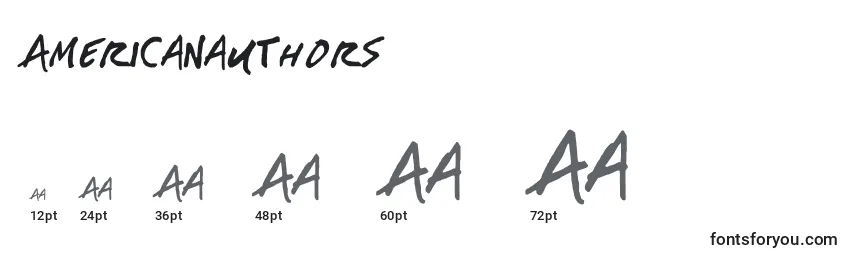 Размеры шрифта Americanauthors