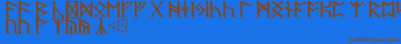 DwarfRunes Font – Brown Fonts on Blue Background