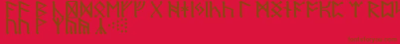 DwarfRunes-Schriftart – Braune Schriften auf rotem Hintergrund