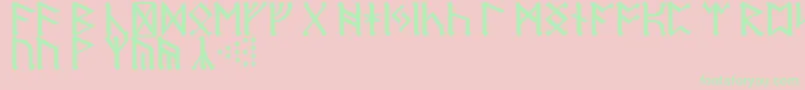 DwarfRunes-Schriftart – Grüne Schriften auf rosa Hintergrund