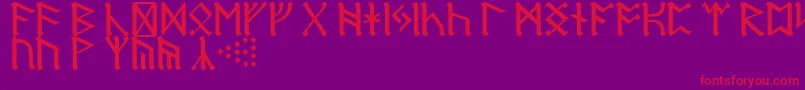 DwarfRunes Font – Red Fonts on Purple Background