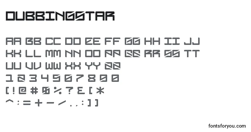 Dubbingstar-fontti – aakkoset, numerot, erikoismerkit