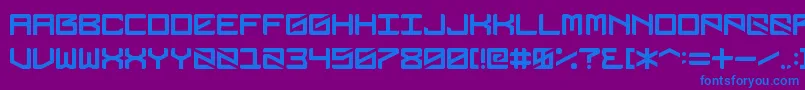 フォントDubbingstar – 紫色の背景に青い文字