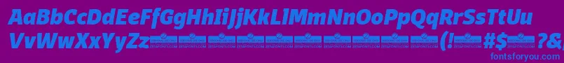 DomotikaHeavyItalicTrial Font – Blue Fonts on Purple Background