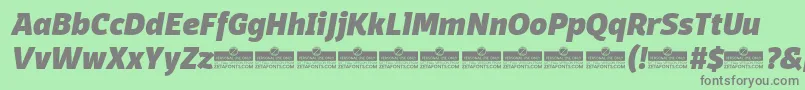 DomotikaHeavyItalicTrial Font – Gray Fonts on Green Background