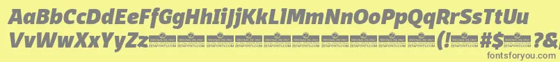 DomotikaHeavyItalicTrial Font – Gray Fonts on Yellow Background