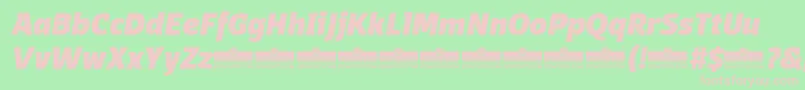 DomotikaHeavyItalicTrial Font – Pink Fonts on Green Background