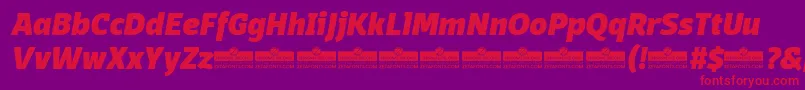 DomotikaHeavyItalicTrial Font – Red Fonts on Purple Background